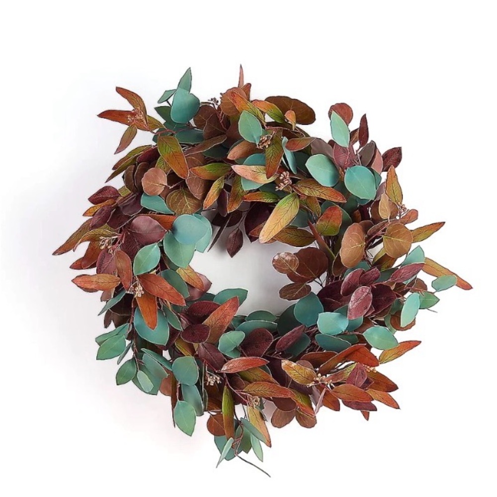 22" Eucalyptus Leaf Wreath by Valerie in Autumn  Fall Home Decor  H229855